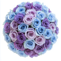 Lilac and sky blue long stem rose bouquet for same-day flower delivery and nationwide shipping
