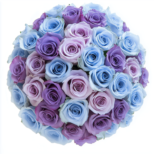 Lilac and sky blue long stem rose bouquet for same-day flower delivery and nationwide shipping