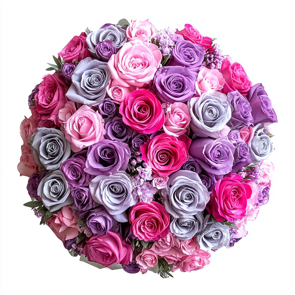 Pink and lavender long stem rose bouquet for luxury flower delivery nationwide